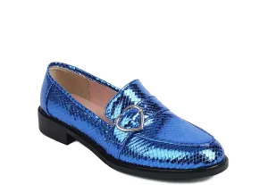 Women's Platform Pull-On Glitter Oxford Shoes Closed Square Toe Heart Buckle Loafers Comfortable Chunky Dating Flats Wedding Vintage Wingtip Block Low Heeled All Weather Heels