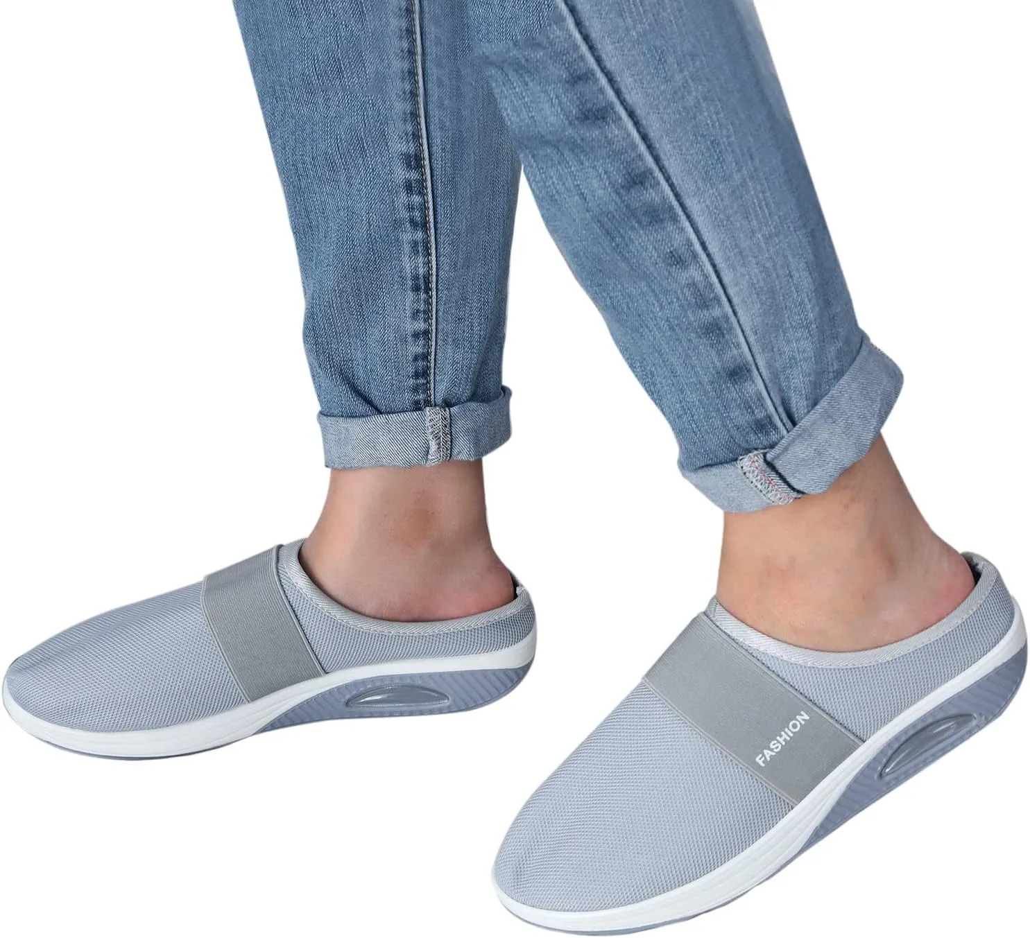 Women's Slip-On Orthopedic Arch Support Backless Tennis Shoes Men Lether Casual Tennis Shoes Casual Sneakers Steel Toe Tennis Shoe White Loafers