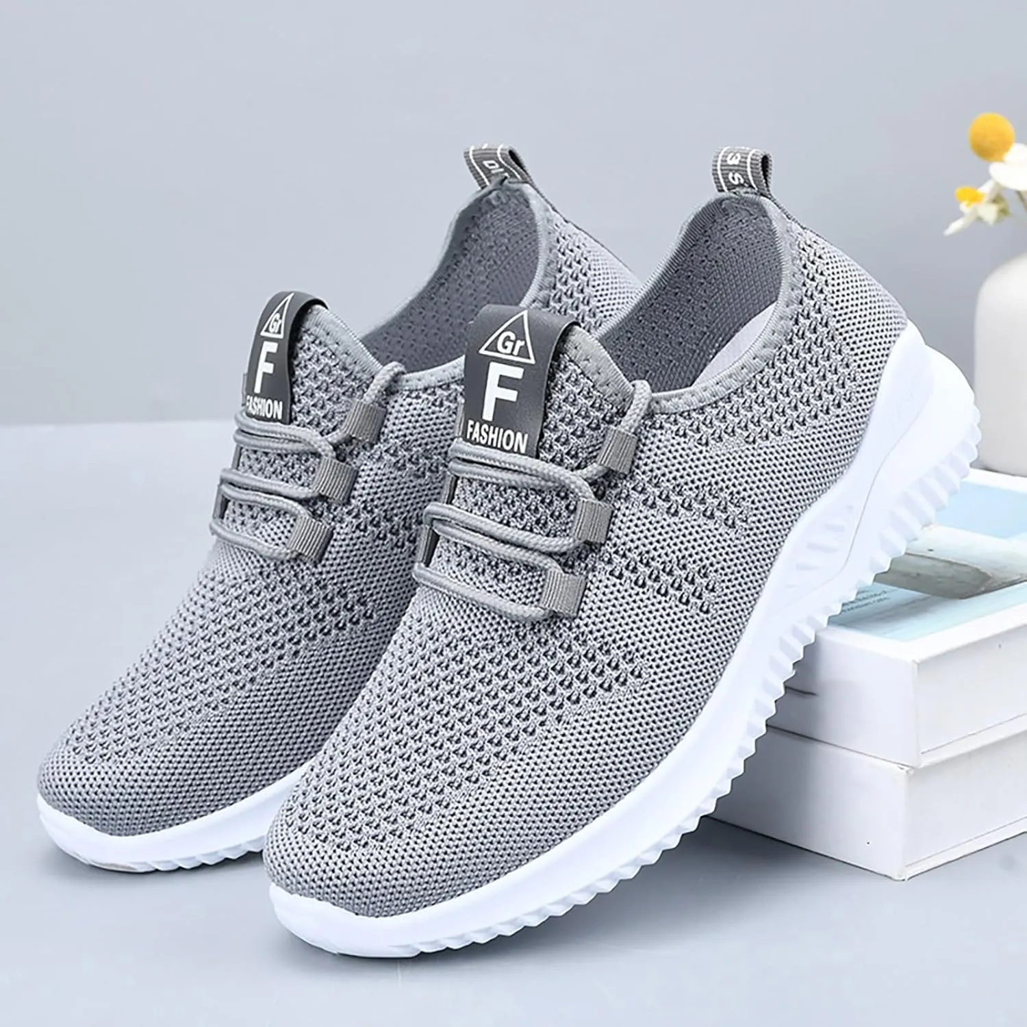 Women's Slip On Walking Shoes Lightweight Breathable Walking Sneakers Non-Slip Tennis Gym Workout Athletic Shoes Wide Toe Wide Width Sneakers Air Cushion Road Running Shoe Comfort Work Sneaker