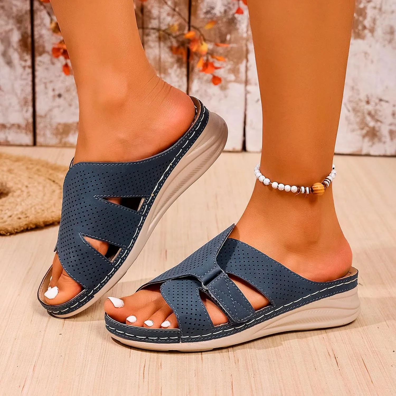 Women's Summer Slippers Open Toe Thick Sole Comfortable Casual Wear For Daily Leisure And Work