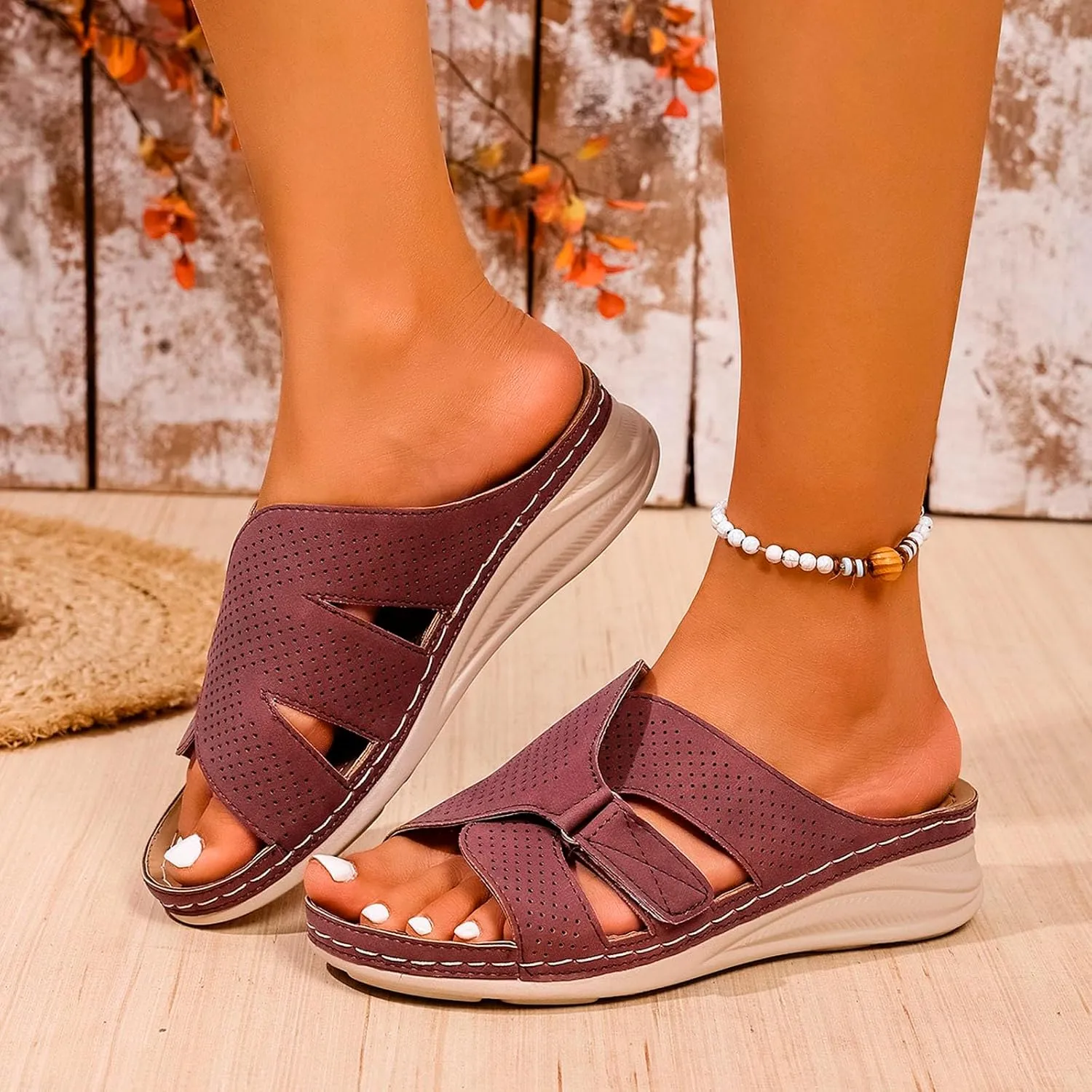 Women's Summer Slippers Open Toe Thick Sole Comfortable Casual Wear For Daily Leisure And Work