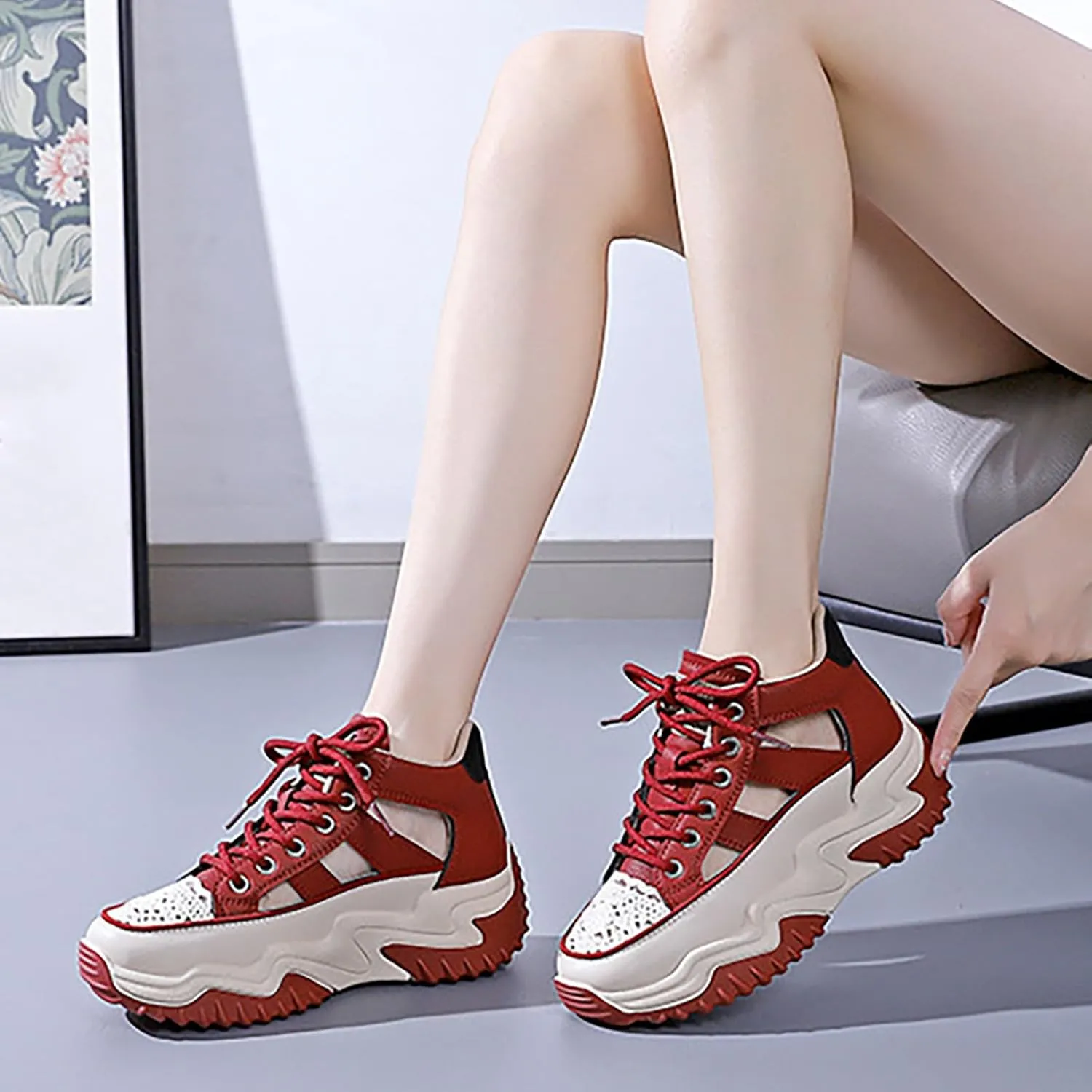 Womens Tennis Shoes Boots Women's Shoes Casual Casual Sneakers Women's Walking Lightweight Tennis Fashion Red Tennis Shoe Loafers Casual Slip On