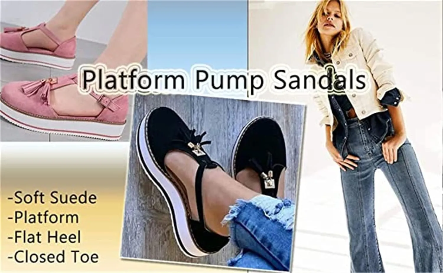 Women's Walking Shoes Orthopedic Walking Sandals 2022 Retro Round Toe Loafers Wedge Sandals Casual Summer Closed Toe Canvas Shoes,Blue,US7/EU38