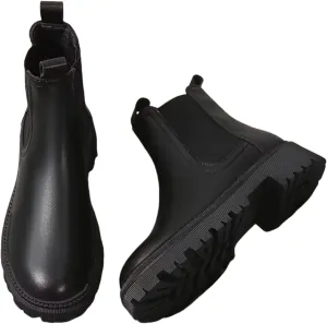 Women's Warm Fleece-Lined Boots with Thick Sole - Slip-On Winter Snow Boots for Casual Style