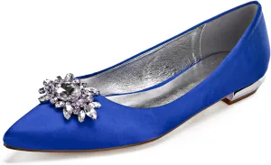 Women's Wedding Banquet Party Shoes Pointed Satin Chunky Sandals