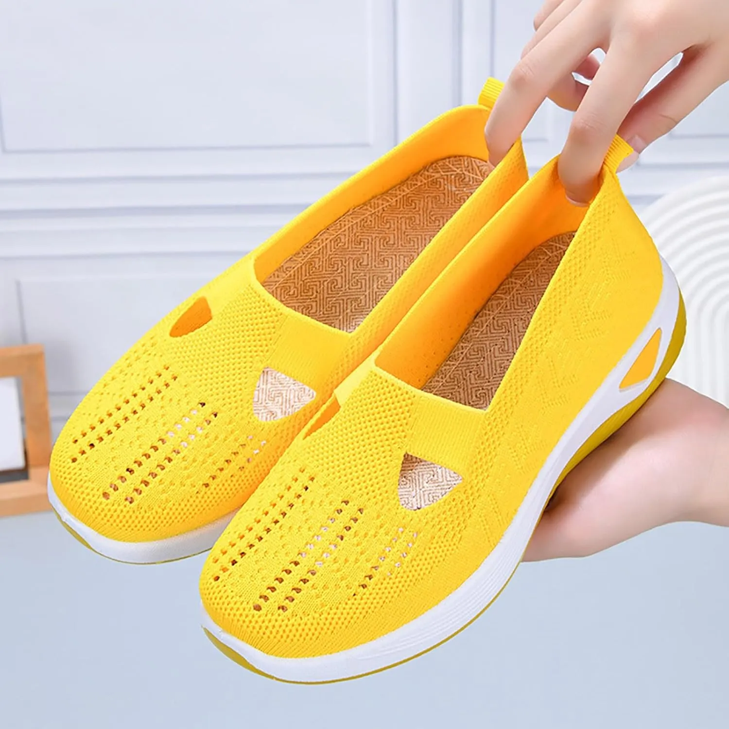Women's Woven Orthopedic Breathable Soft Shoes Mens Casual Shoes Comfortable Casual Tennis Shoes White Sneakers Steel Toe Tennis Shoe Casual Loafers