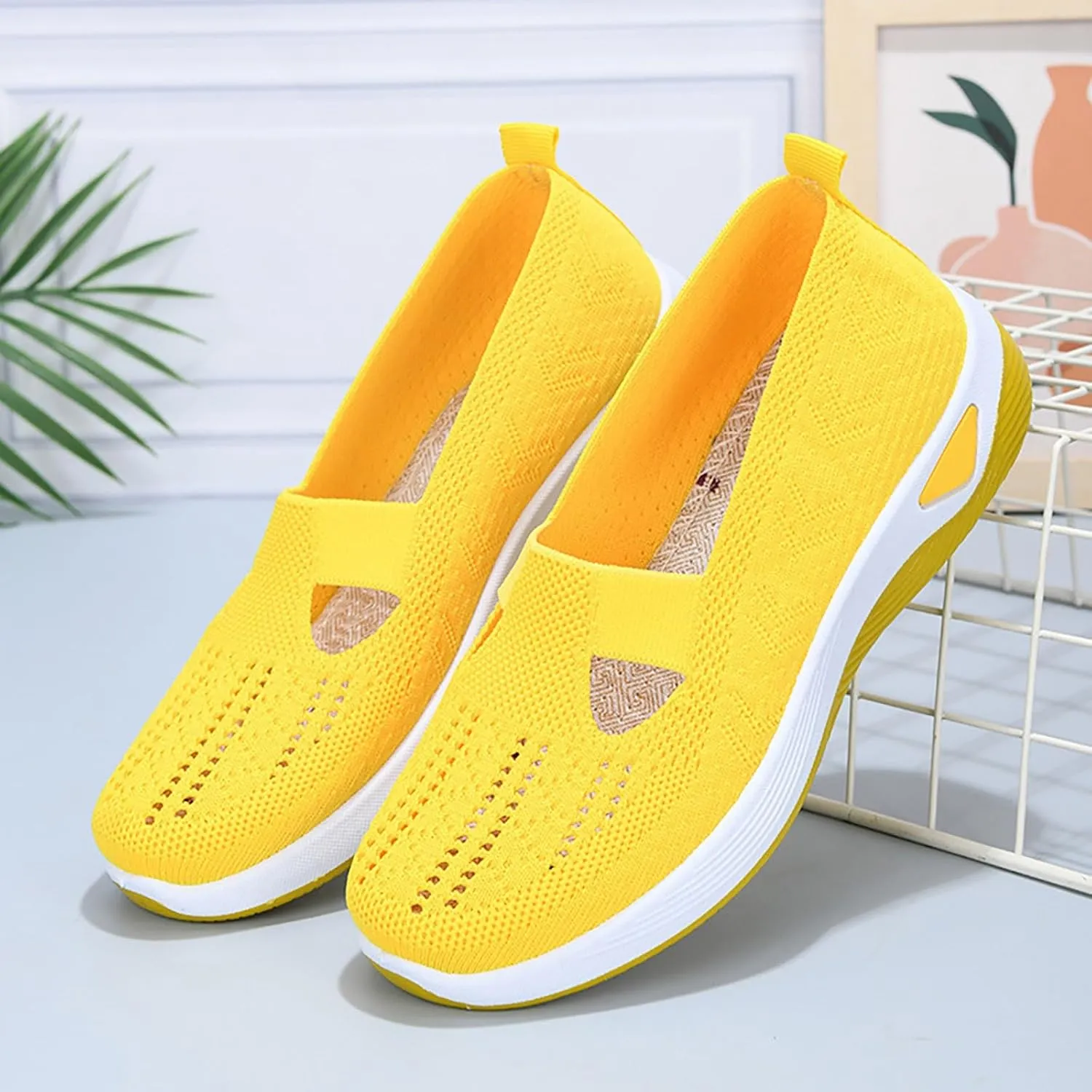 Women's Woven Orthopedic Breathable Soft Shoes Mens Casual Shoes Comfortable Casual Tennis Shoes White Sneakers Steel Toe Tennis Shoe Casual Loafers
