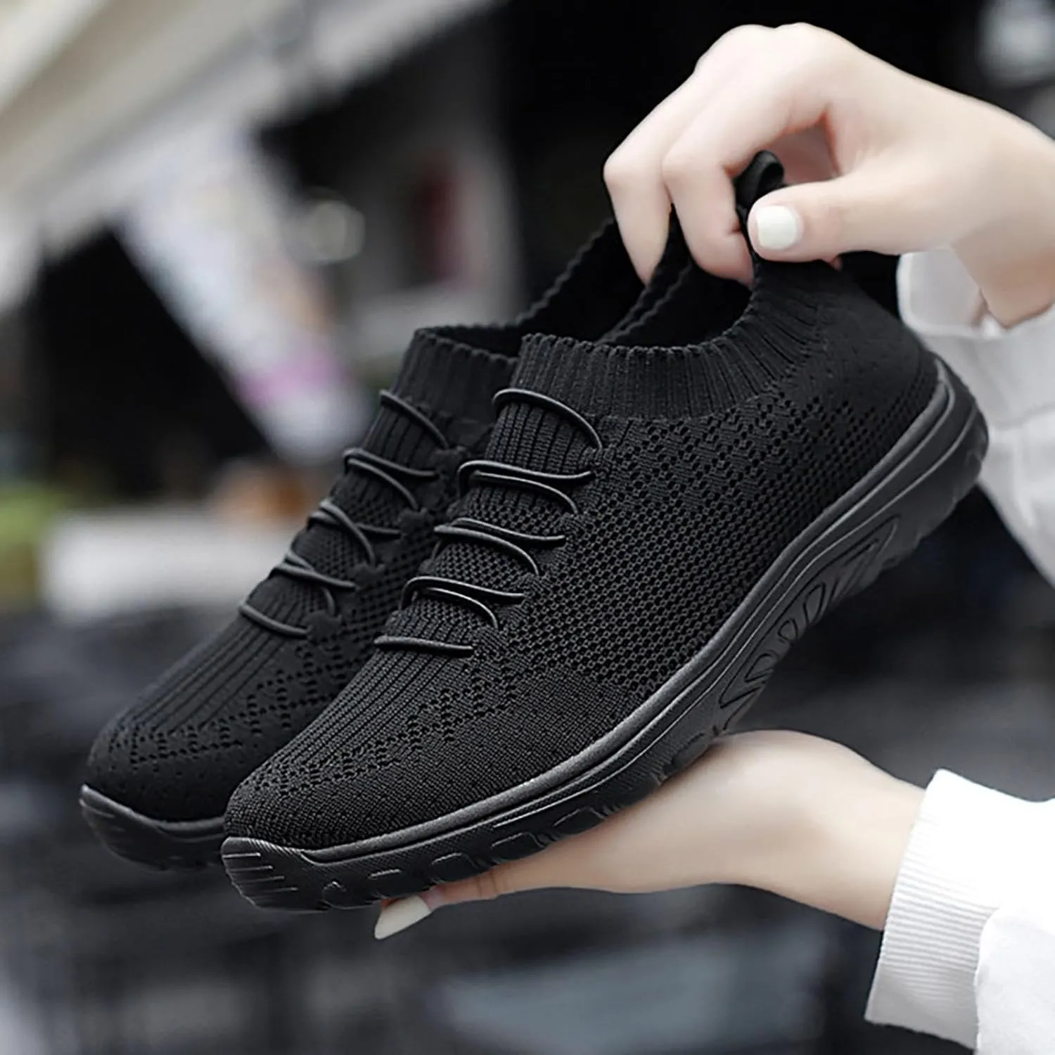 Womens Woven Shoes Slip-on Women's Sneakers Loafers Solid Color Lightweight Cute Round Toe Running Shoes Loafers for Women Casual Outdoor Walking Shoe