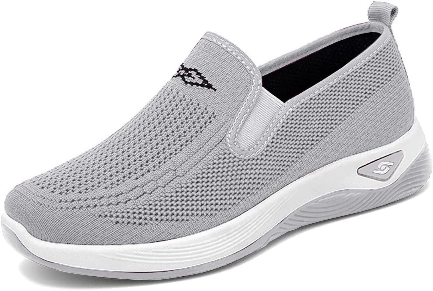Woven Orthopedic Sneakers for Women Men Mesh Breathable Running Shoes,Outdoor Go Walking Slip on Diabetic Foam Shoes,Lightweight Non-Slip Soft Sole Athletic Sneakers with Arch Support