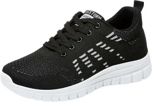 ZSpzx Summer Walking Shoes for Women Mesh Knit Breathable Running Sneakers Comfy Lightweight Non Slip Air Cushioned Daily Wear Arch Support Shoe Fashionable Mesh Ladies Casual Platform Footwear